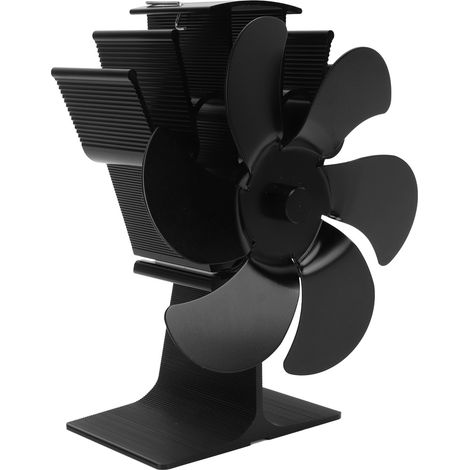 Ventilateur de cheminée à allumage automatique, non électrique, résistant aux hautes températures, économe en énergie, 6 pales, noir (1/5)