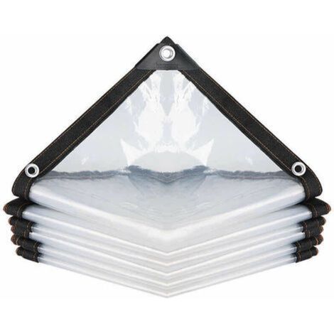Bâche imperméable transparente perforée Bâche de bâche ultra-légère en PE imperméable Ripstop (Couleur: Transparent, Taille: 200x400cm) (1/5)