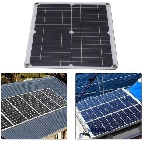 12W 18V monokristallines Solarpanel + Batterieladegerät mit USB-Typ-C-Ausgang für Auto, Boot, Flugzeug, Outdoor-Einsatz (1/5)