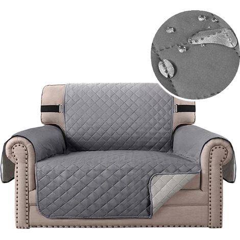 COPRI DIVANO per divano 1 posto 53cm IMPERMEABILE GRIGIO trapuntato (1/5)