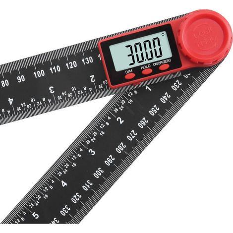 Règle rapporteur d\'angle numérique 300 mm – Affichage LCD – Précision ± 0,5° – Fonction de verrouillage – Pour menuiserie et construction (1/5)