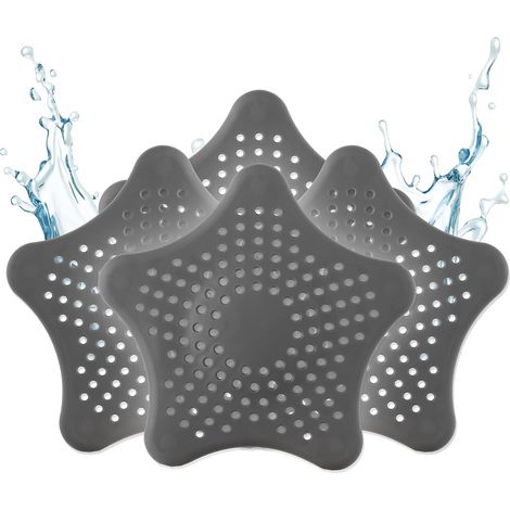 Filtre à Cheveux - Matériau Trr Résistant - Pour Cuisine Salle De Bain Douche Et Lavabo - Lot De 4 Pièces 13x13cm (1/5)