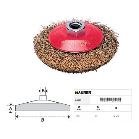 SPAZZOLA CONICA PER SMERIGLIATRICE FLEX D 100 MAURER (22594)