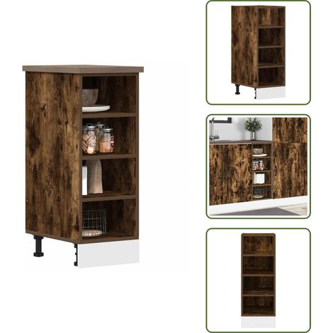 vidaXL Armoire de plancher chêne fumé 30x44,5x81,5cm bois d'ingénierie (1/5)
