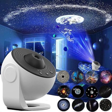 Projecteur De Ciel Étoilé Pour Enfants, D\'Étoiles, Galaxie, Veilleuse Avec 12 Planètes Disques, Lampe Chambre D\'Enfant, Fête (1/4)
