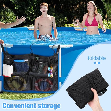 Grand filet de rangement suspendu – Pour piscine, plage et salle de bain – Stockage jouets et accessoires (1/5)