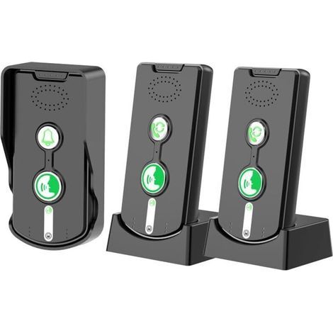 Lot de 3 interphones sans fil, interphone bidirectionnel 500 m, sonnette sans fil longue portée étanche, interphone vocal, interphone sans fil pour la maison et le bureau (1/4)