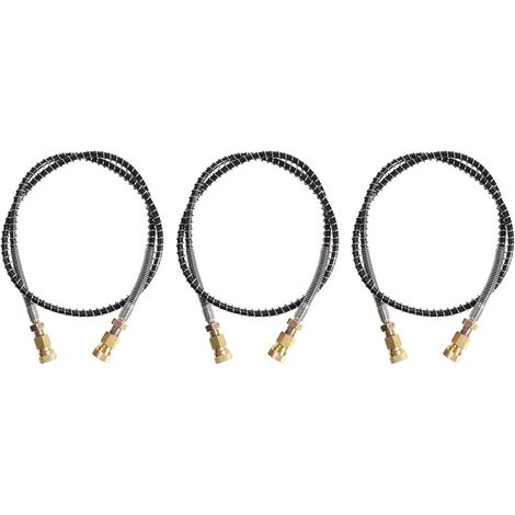 3X Tuyau avec Ressort Enroulé 100 cm de Long PCP Pneumatique Pompe de Remplissage d'air Tuyau en Nylon Noir (1/5)