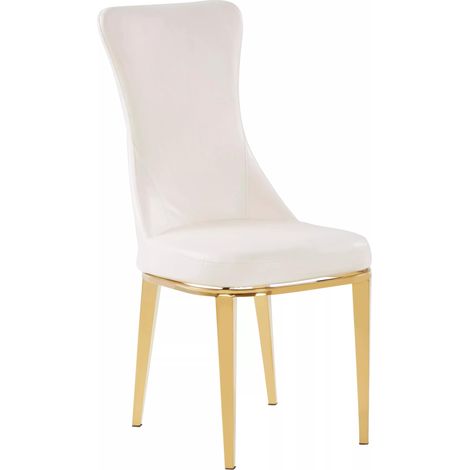 Interiors by Premier White Dining Chair, Comfortable Leather Desk Chair, Backrest Dining chair, Faux White Leather (1/5)