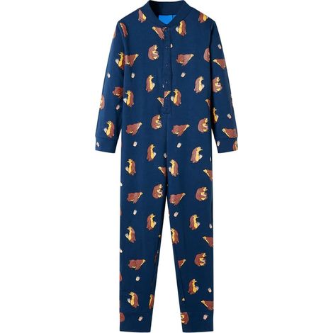 Teenpull – Kinder-Schlafanzug Einteiler Jeansblau 104 (1/5)