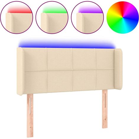 Maison Exclusive - Testiera a LED Crema 93x16x78/88 cm in Tessuto (1/5)