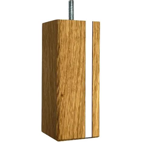 Fußkreuz quadratisch M8 aus geölter Eiche und Metall, 60x60 mm, Höhe 150 mm