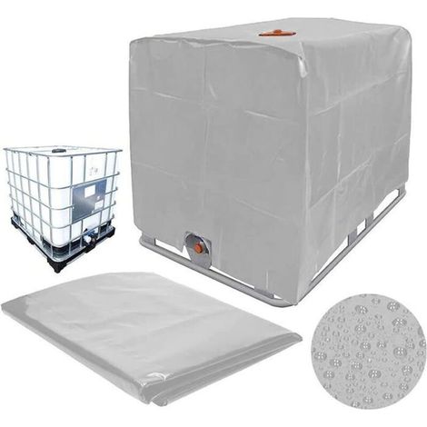 Watertight lid for 1000L IBC tank, perfect for garden use, silver color.