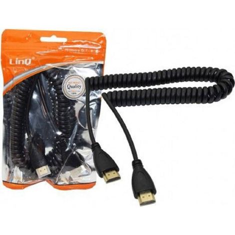 Linq - Cavo Adattatore A Spirale Molla Da Hdmi Maschio A Hdmi Maschio 2 Metri Hd-m4520 -