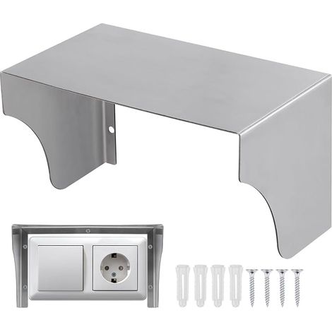 Protection Anti-Pluie en Acier Inoxydable pour Sonnette et Prise Électrique Extérieure, Boîtier Étanche Vis et Accessoires Inclus, Adapté aux Accès de Porte (1/5)