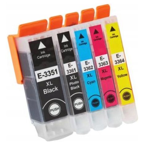 Cartouches d'encre pour Epson 33XL T3351 T3361 T3362 T3363 T3364 XP530 XP540 XP630 XP830 (5 pièces)
