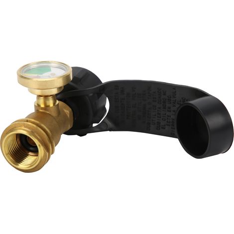 Typ 1 Messing-Adapter für Propangasflaschen im Außenbereich mit Manometer und US-Stecker (1/5)