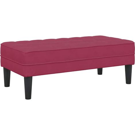 Bench Wine Red 113 x 57 x 39 cm Velvet vidaXL