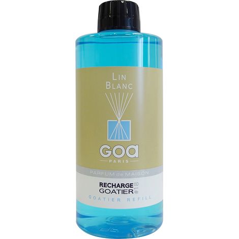 Recharge diffuseur huile essentielle lin blanc 500 ml – Plastique – Parfum frais intense – Compatible avec goatiers