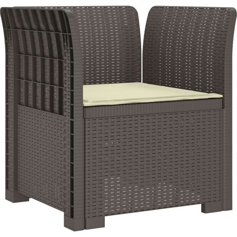 Maison Exclusive - Poltrona a 1 Posto con Cuscino Aspetto Rattan PP Grigio Chiaro (1/5)