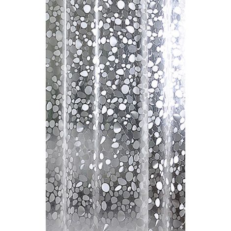 Rideau de Douche EVA Imperméable et Résistant à la Moisissure Rideau de Salle de Bain Semi-Transparent avec Crochets de Rideaux 180x200cm Pierre de Cristal (1/5)