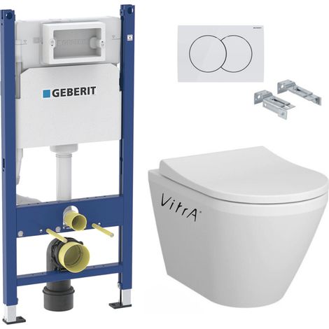WC-Pack Duofix Vorwandelement 112cm + Vitra Integra WC ohne Spülrand + Softclose-Sitz + Betätigungsplatte (1/5)