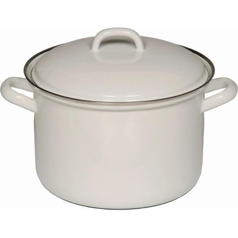 Riess Marmite à viande avec couvercle Ø18cm Classic blanc émail induction (1/5)