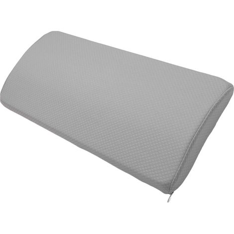 Oreiller de soutien lombaire ergonomique, doux pour la peau, respirant et lavable, pour le bas du dos, idéal pour le lit et le fauteuil. Noyau 3D gris amélioré. (1/5)