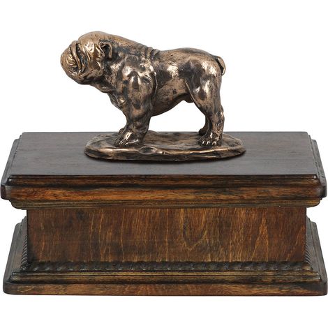 Bulldog I - un'urna per le ceneri del cane, un'urna classica con una statuetta, un'elegante urna con un cane di Art-Dog (1/5)