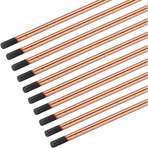 20 baguettes de gougeage à l'arc au carbone de 7 mm x 355 mm (0,28 po x 14 po), revêtues de graphite et de cuivre, pour le soudage (1/5)
