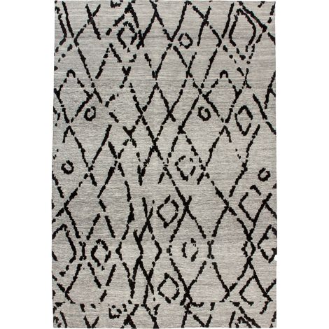 Tappeto Jacquard River 100 in Cotone Grigio e Nero (1/4)