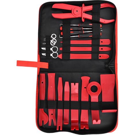21Pcs Kit Outils Levier Démontage Garniture Panneau Porte Autoradio Agrafes Tournevis (1/5)