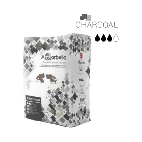 Ferribiella Assorbello Charcoal (60x90) Tappetini Igienici Assorbenti - Confezione 50 Tappetini - Tappetini Assorbenti