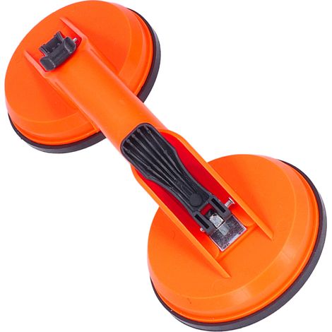 Ventouse de levage à 2 mâchoires 4.6in plastique caoutchouc pour vitre carrelage 100lb orange noir (1/5)