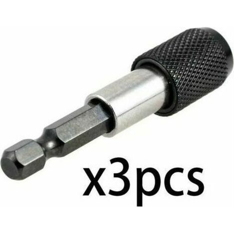 (3-teilig) 6,35 mm Sechskant-Schraubendreher-Bithalter, 60 mm magnetischer Schraubendreher-Verlängerungsgriff, Schraubendrehergriff, Schnellwechsel-Schraubendreher-Bithalter für Bohrschablone (1/4)
