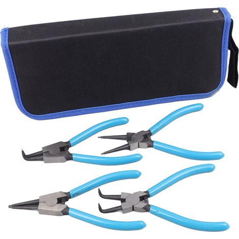 Lot de 4 pinces à circlips 6 pouces, becs droits et coudés, pour bagues de retenue internes et externes, jeu professionnel (1/5)
