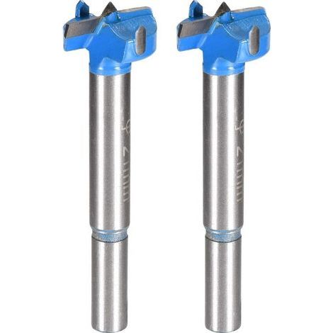 Punta per fresa per legno, alesatore, punta da trapano, diametro 21 mm, lega di carburo, punte in acciaio, gambo tondo, punta da taglio per legno, blu, 2 pezzi (1/5)