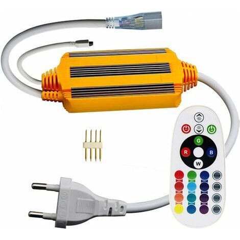 FENOPLASTICATransformateur d'alimentation 220V pour bande LED RGB 5050, étanche IP68, avec télécommande infrarouge à 24 boutons, SEUL transformateur (1/5)