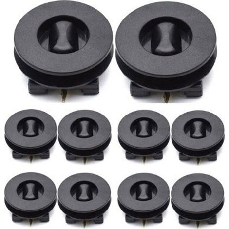 10pcs Tapis de voiture Tapis de fixation Tapis anti-slip Twist Clip en plastique Fixation Fixation Noir Dual Couche Retraite Pinces Porte-pinces (1/4)
