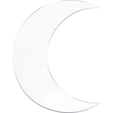 Autocollant mural miroir acrylique en forme de lune, décoration brillante pour salon, chambre ou bureau, couleur argentée. (1/5)