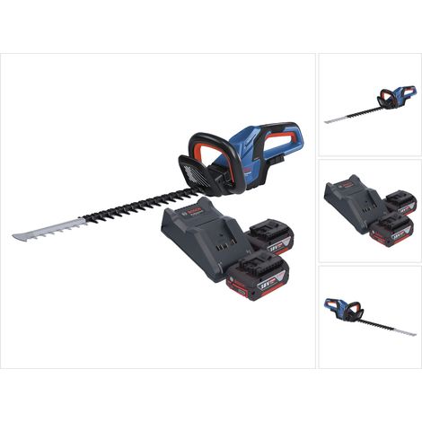 Bosch GHE 18V-60 Tagliasiepi professionale a batteria 18 V 60 cm senza spazzole + 2x batteria 4,0 Ah + caricabatterie