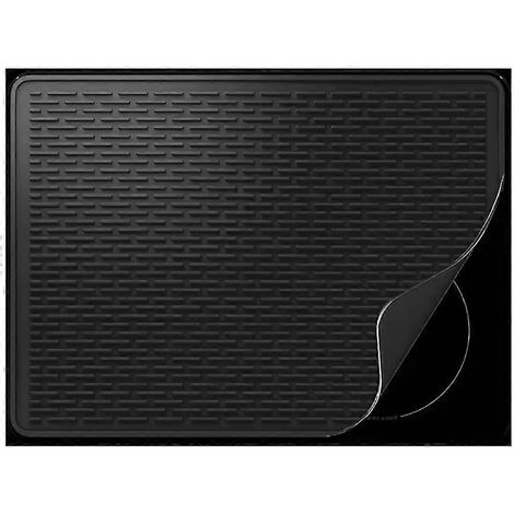 Protection en silicone pour plaque de cuisson en vitrocéramique et tapis d'égouttage pour cuisinière électrique, noir. (1/5)