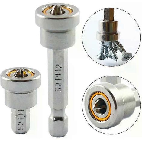 1/2 embouts de tournevis de positionnement pour plaques de plâtre 25/50 mm avec anneau magnétique, tige hexagonale 1/4 pouce, tête de positionnement adaptée au travail du bois - JXLGV (1/5)