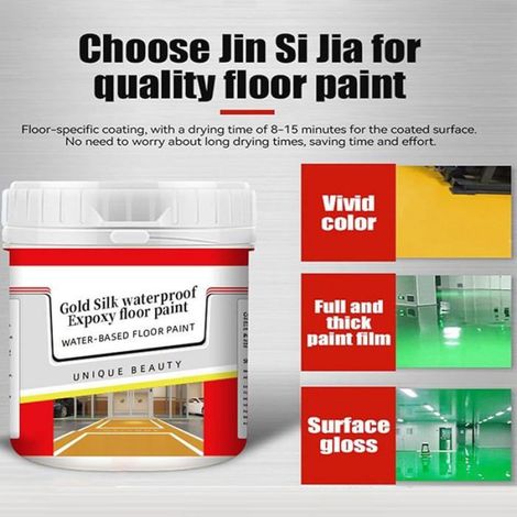 Peinture Sol - Epoxy A Base D Eau - Antiderapante - Pour Beton Bois Metal - Interieur Exterieur - 1 L (1/5)