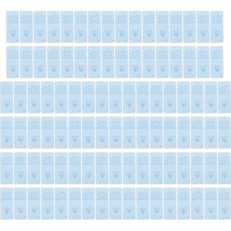 100 Étiquettes en Cuir PU Souple, 4 Trous, Ciel Bleu - Accessoires DIY pour Portefeuille et Chapeau (1/5)