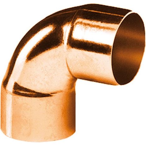 coude 90 degrès à souder en cuivre - petit rayon - femelle / femelle - diamètre 22 mm - sachet de 10 (1/2)