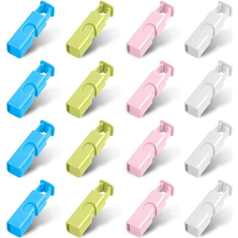 Lot de 16 pinces à sacs à pain, sacs d'épicerie réutilisables, poignées antidérapantes, faciles à pousser et à verrouiller (4