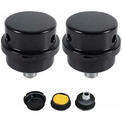 Filtre silencieux pour compresseur d'air, 2 pièces, 3/8 ", filetage externe, boîtier métallique, 16mm, filtre silencieux pour compresseur d'air (1/5)