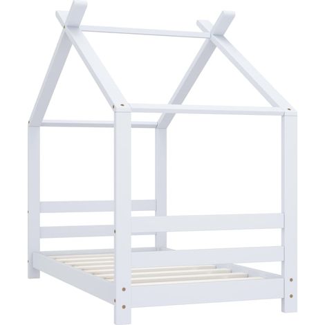 Lit Simple,Lit enfant,Cadre de lit d'enfant Blanc Bois de pin massif 70x140 cm CFW3125920 (1/5)
