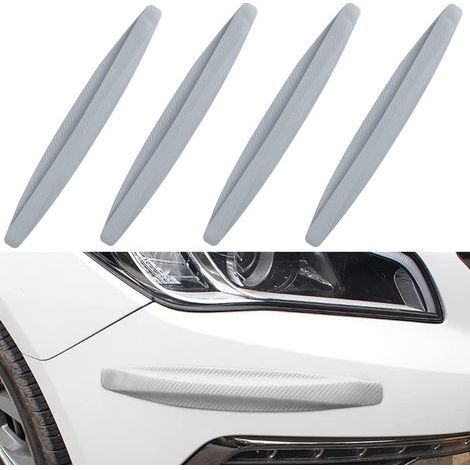 spatules universelles anti-collision, bande de protection anti-rayures pour pare-chocs de voiture, 41 x 4,5 cm, bande de protection en fibre de carbone (grise) (1/4)